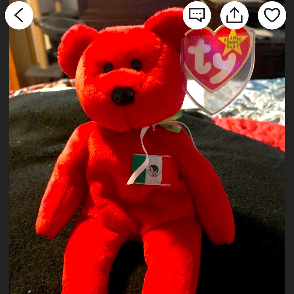 Rare retired rested dry bear beanie baby Osito